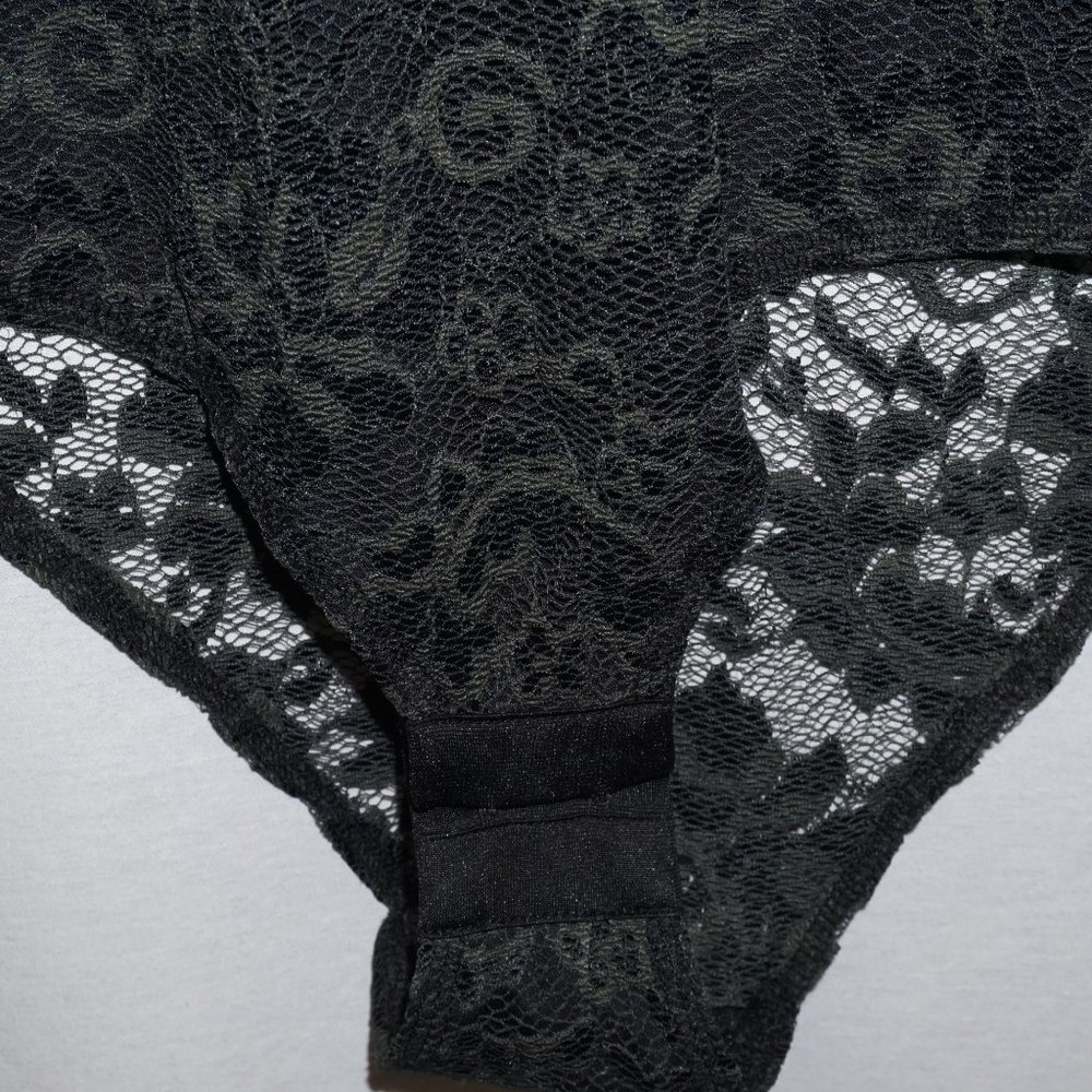 GANNI Flynn Lace Bodysuit size 34 US XS S  forest green  B-20 - Picture 5 of 9